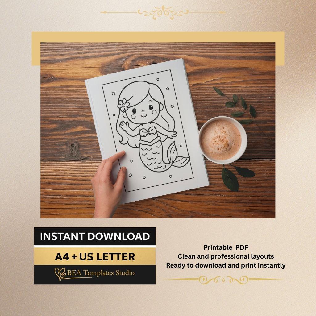Underwater Animals Coloring Book for Kids 15 Pages Printable PDF