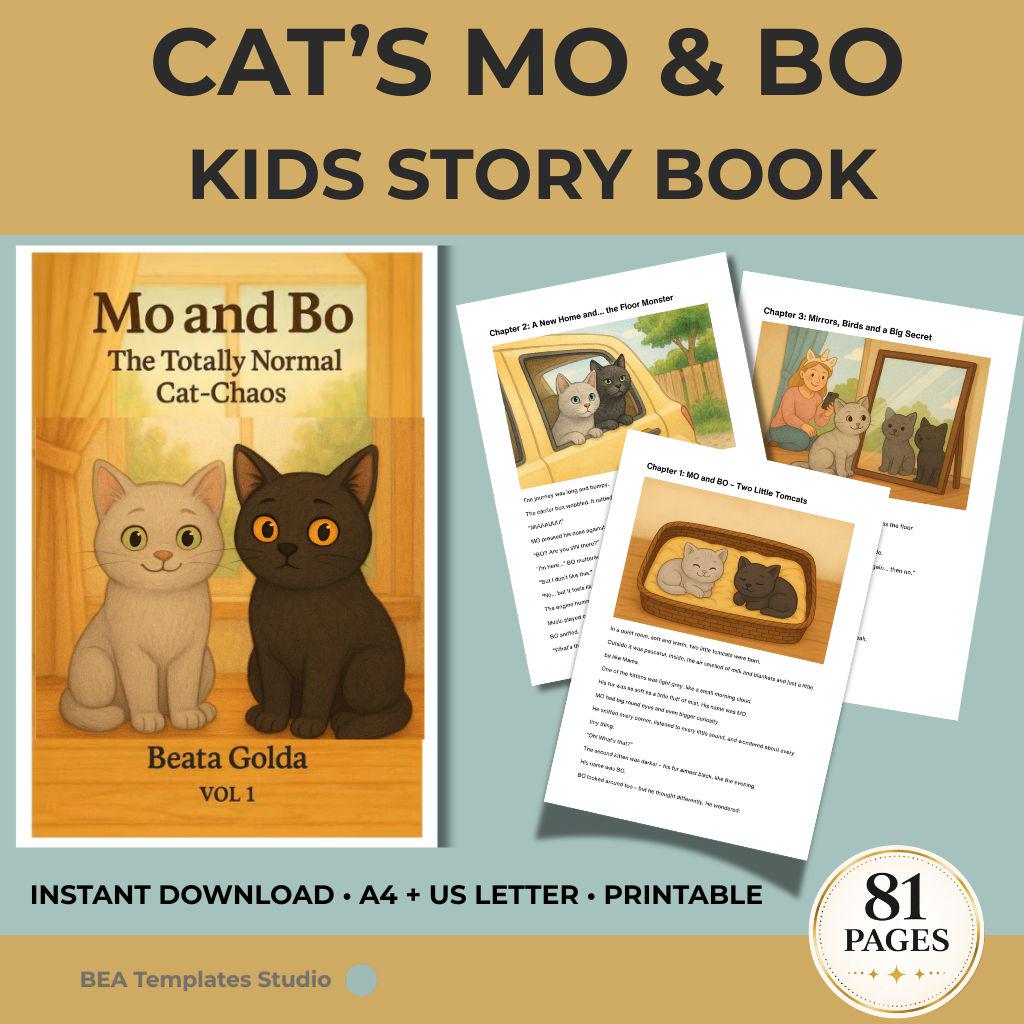 Mo and Bo Cat Story Book for Kids 4–8 – Funny Adventures (Digital Download)