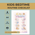 Kids Bedtime Routine Checklist: Evening Schedule (PDF Download)