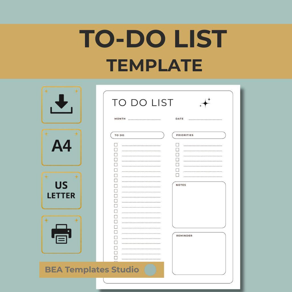 To Do List Printable Minimalist Daily Planner PDF Download