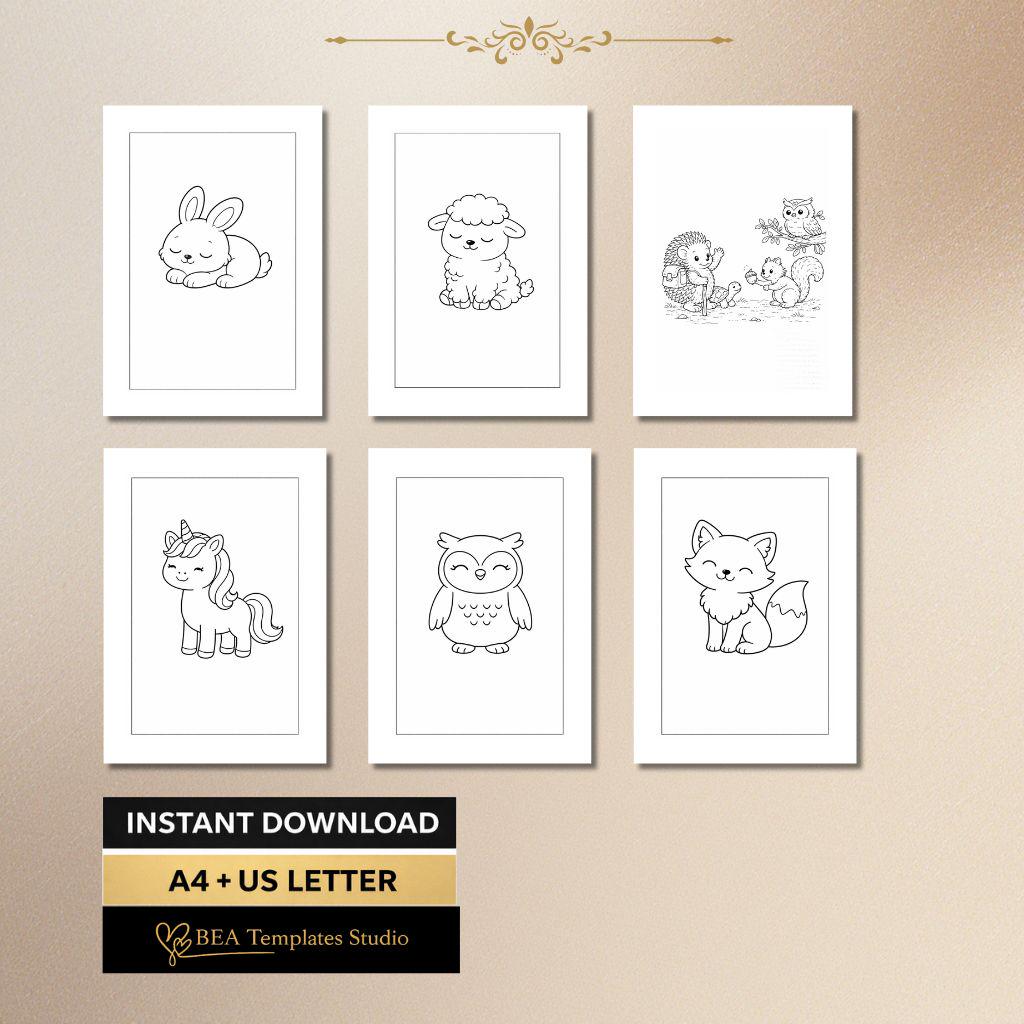 Toddler Animals Coloring Book 15 Simple Pages Printable PDF Ages 2–4