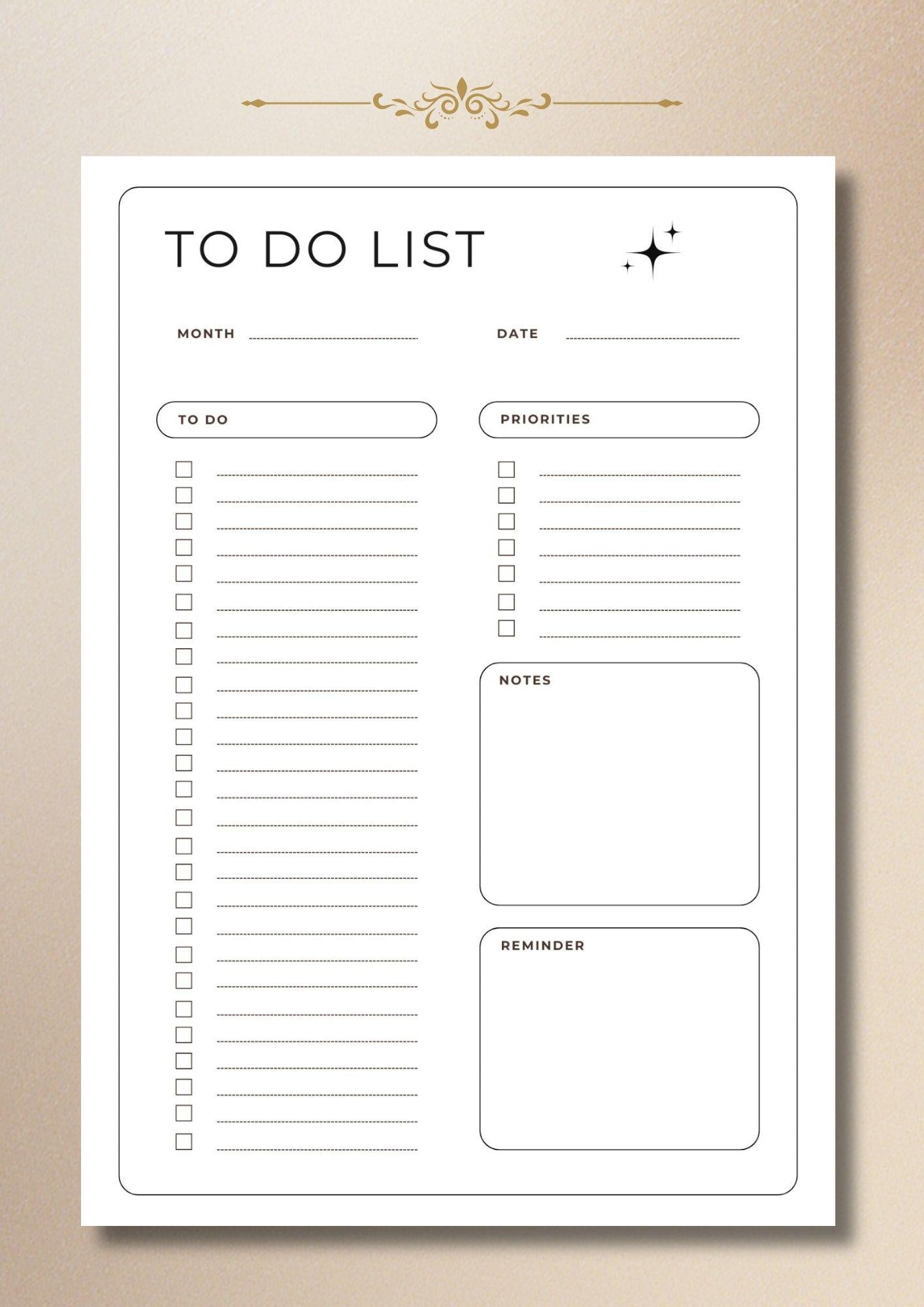To Do List Printable Minimalist Daily Planner PDF Download
