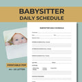 Babysitter Daily Schedule Printable, Child Routine Planner (A4/US Letter PDF)