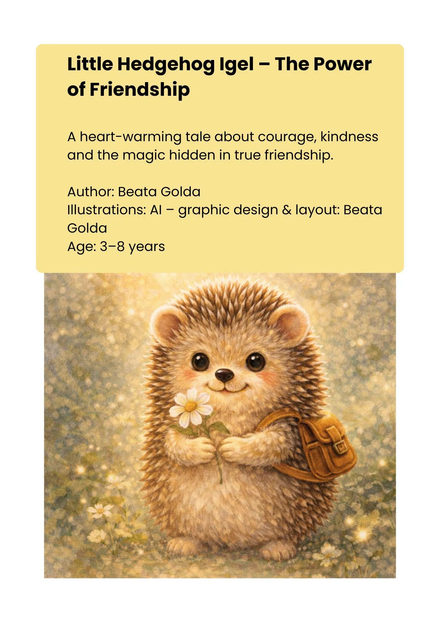 Children’s Book Ages 3–8 Little Hedgehog Igel The Power of Friendship 20 Pages PDF