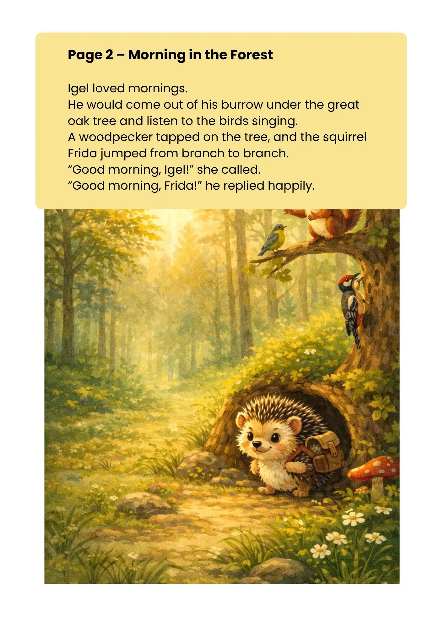 Children’s Book Ages 3–8 Little Hedgehog Igel The Power of Friendship 20 Pages PDF