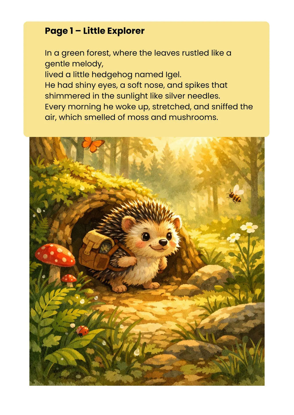 Children’s Book Ages 3–8 Little Hedgehog Igel The Power of Friendship 20 Pages PDF