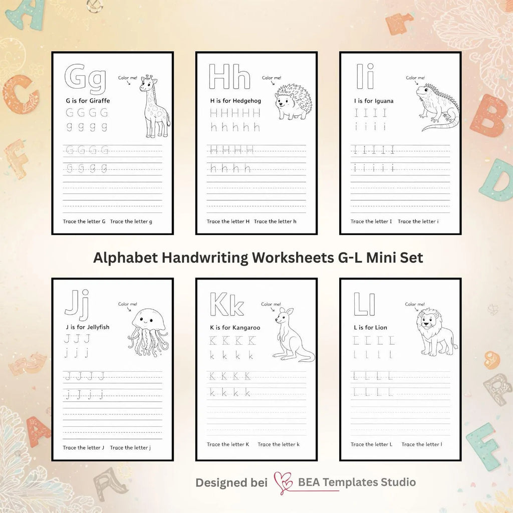 Alphabet Handwriting Worksheets A-Z: Preschool Tracing Pages (PDF)