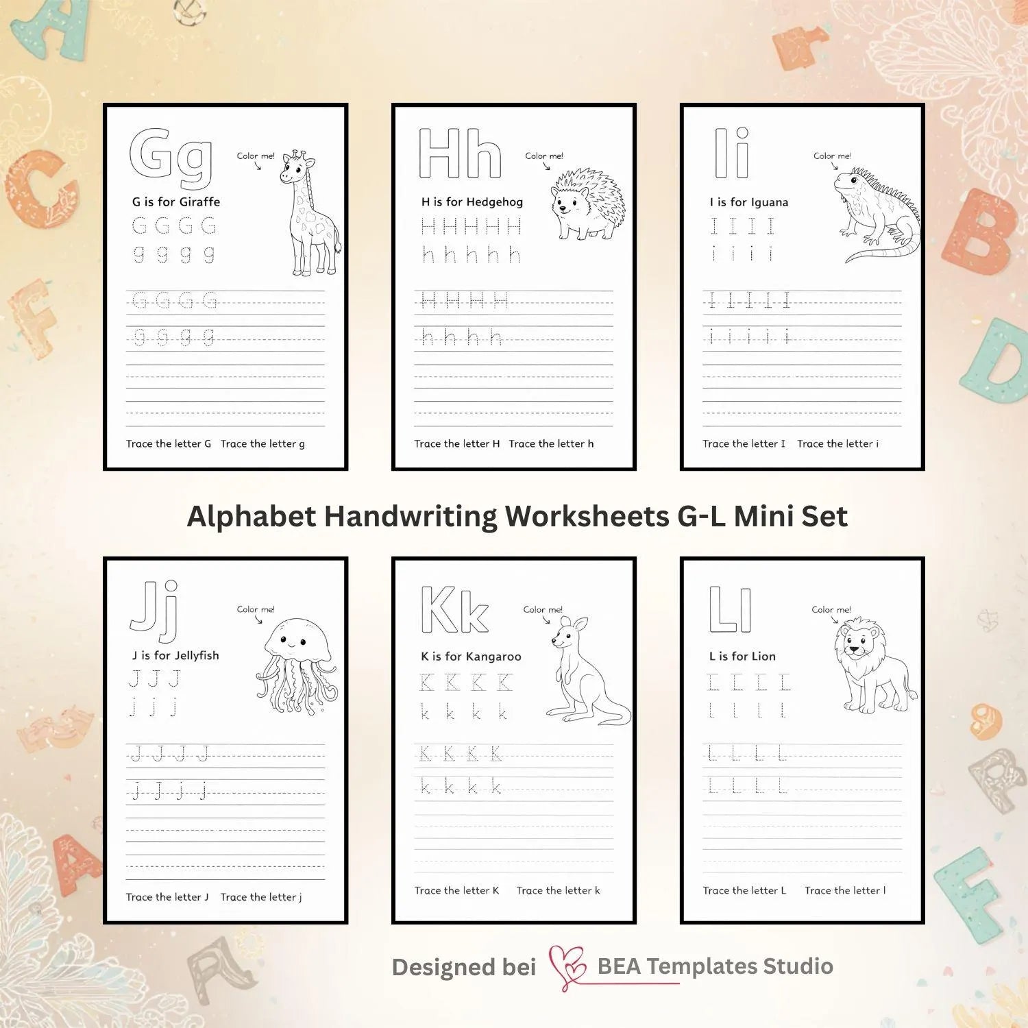 Alphabet Handwriting Worksheets A-Z: Preschool Tracing Pages (PDF)