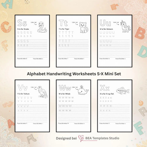 Alphabet Handwriting Worksheets A-Z: Preschool Tracing Pages (PDF)