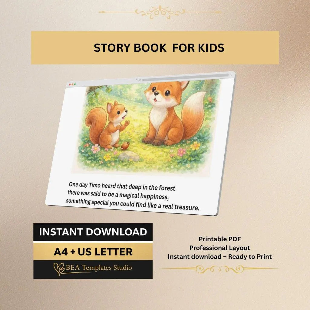 Little Fox Timo Children's Picture Book – Kindness, Emotions Story (Digital Download)