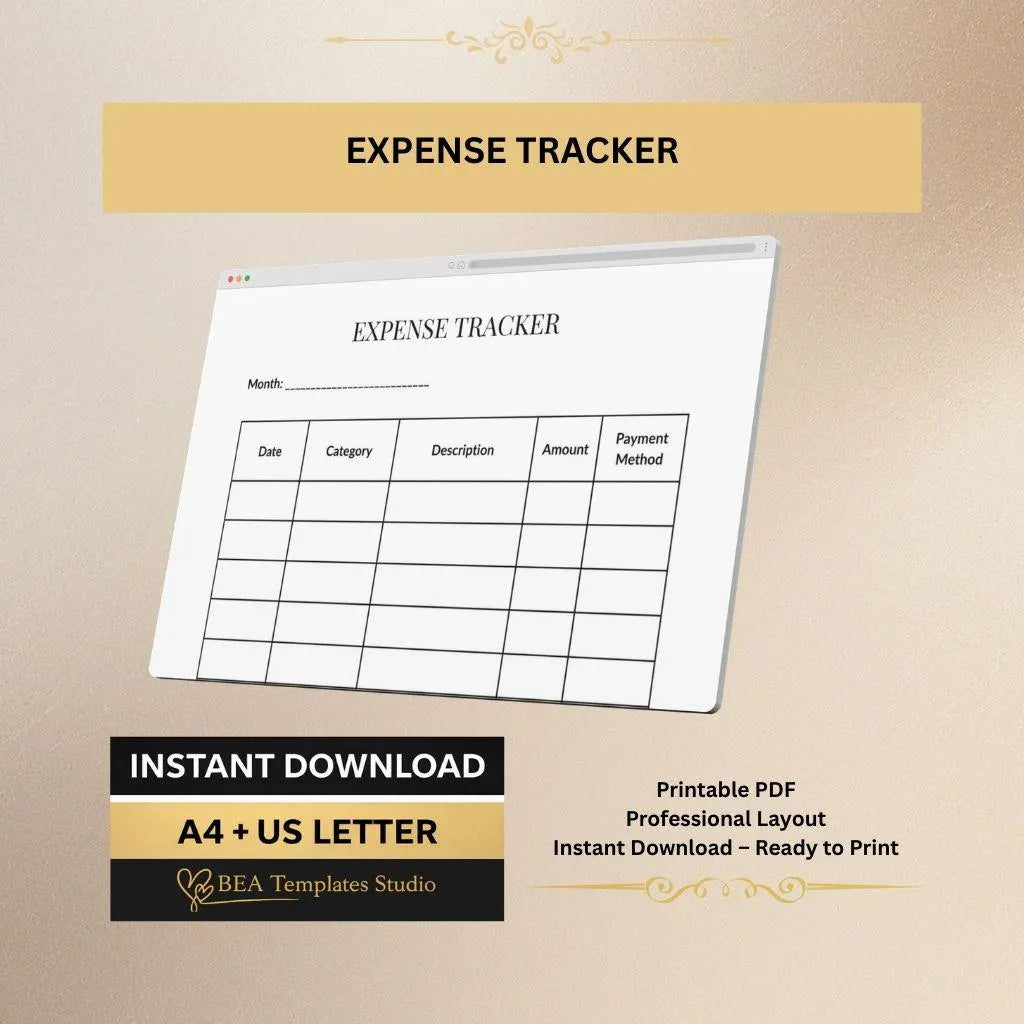 Monthly Budget Planner, Expense Tracker, Money Tracker A4 US Letter