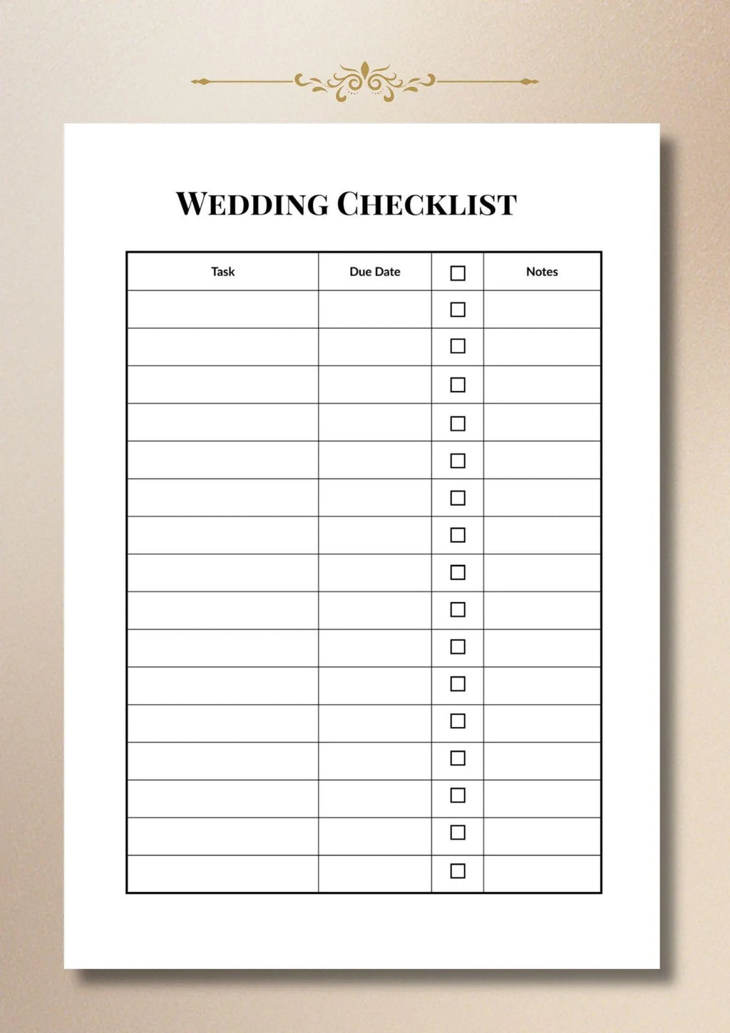 Wedding Checklist, Bridal Planner, Wedding Organizer, Printable PDF A4 US Letter