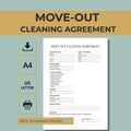 Move Out Cleaning Agreement Template, Tenant Contract, Cleaning Business Service Form (Digital Download)
