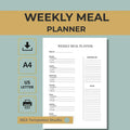 Weekly Meal Planner, Food Schedule, Kitchen Organizer (Digital Download)