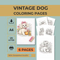Dog Coloring Pages Printable PDF – 6 Designs for Kids (A4/US Letter)