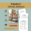 Family Travel Checklist Bundle, Minimal Vacation Packing List (Digital Download)