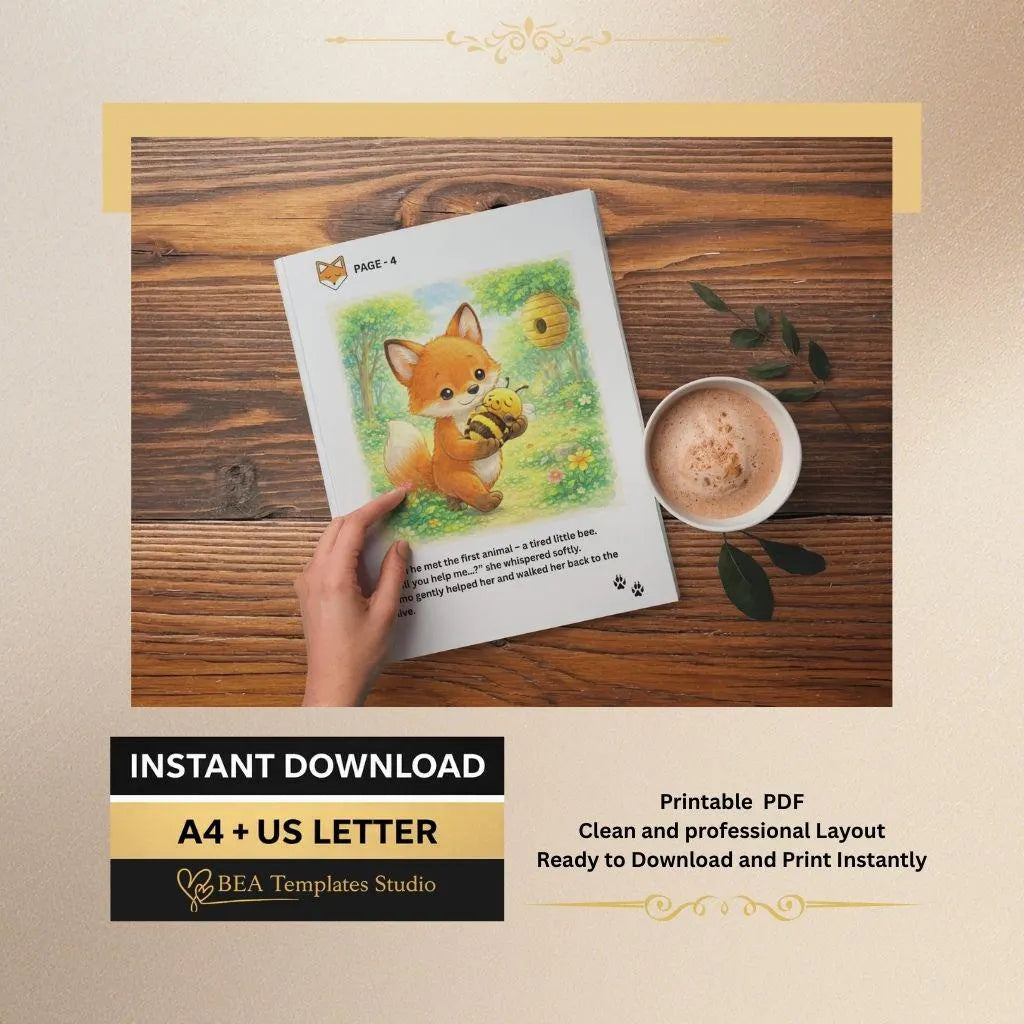 Little Fox Timo Children's Picture Book – Kindness, Emotions Story (Digital Download)