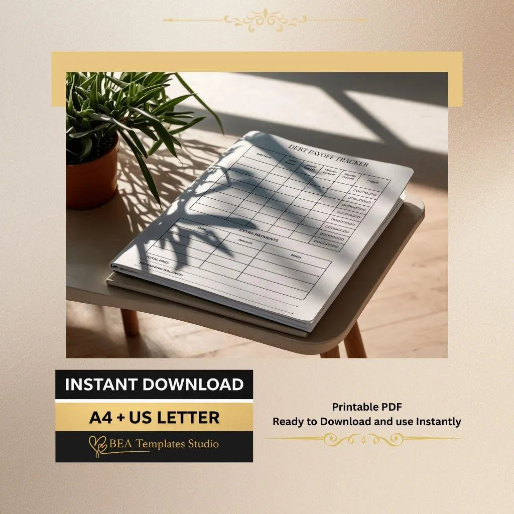 Debt Payoff Tracker, Debt Snowball Planner, Budget Organizer A4 US Letter