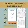 Cleaning Business Forms Bundle, Client Tracker, Job Log (A4 US Letter)