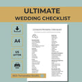 Wedding Checklist Printable, Bridal Planner Organizer, Wedding Planning Template A4 US Letter