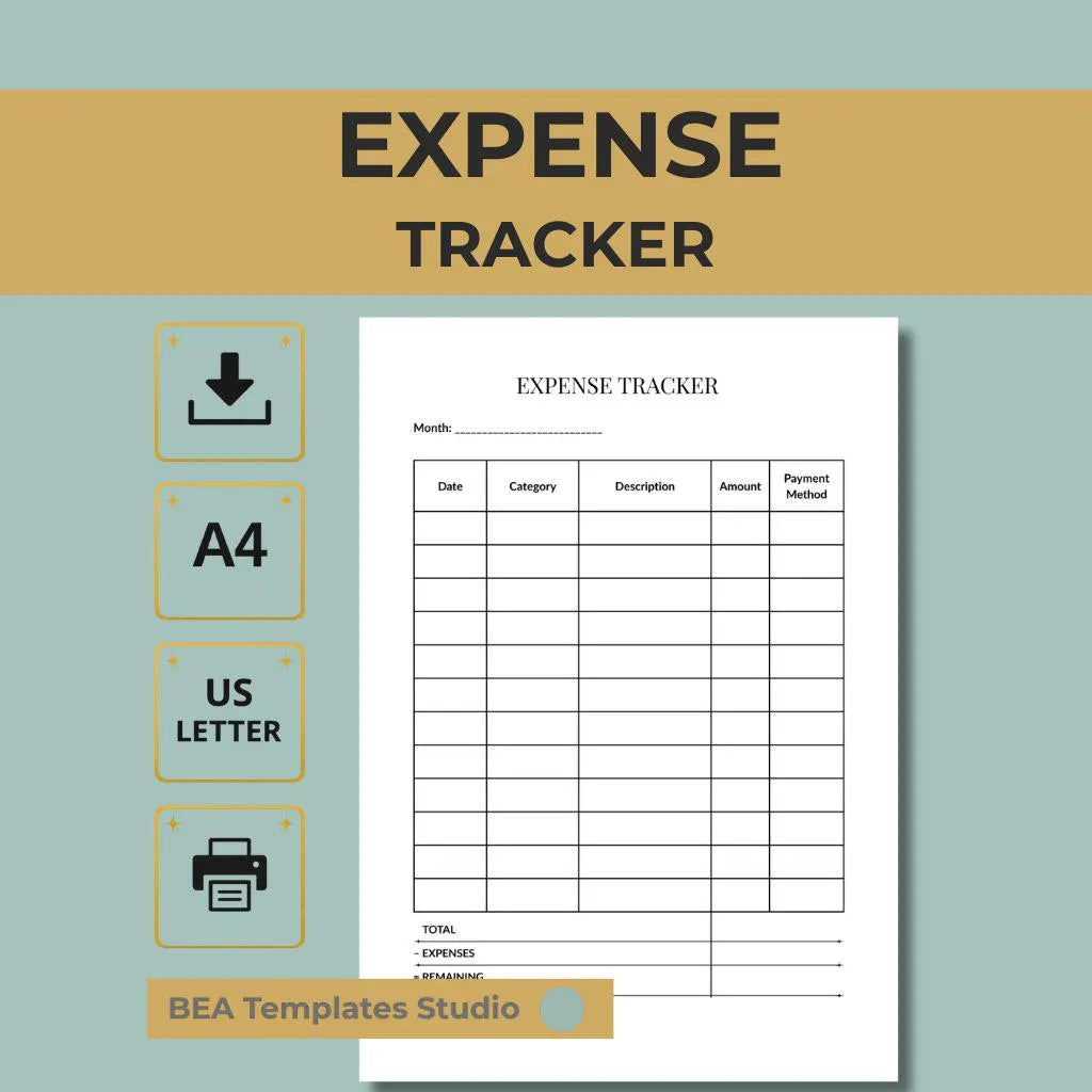 Monthly Budget Planner, Expense Tracker, Money Tracker A4 US Letter