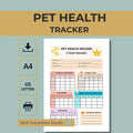 Pet Health Record Tracker (3-Year, PDF Download)