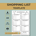 Printable Grocery List PDF A4 US Letter Minimalist Shopping List Template Digital Download