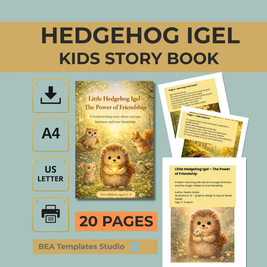 Children’s Book Ages 3–8 Little Hedgehog Igel The Power of Friendship 20 Pages PDF