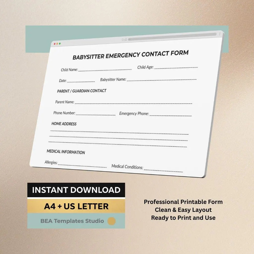 Babysitter Daily Report Printable, Nanny Log Book, Childcare Forms, Babysitting Checklist PDF Bundle