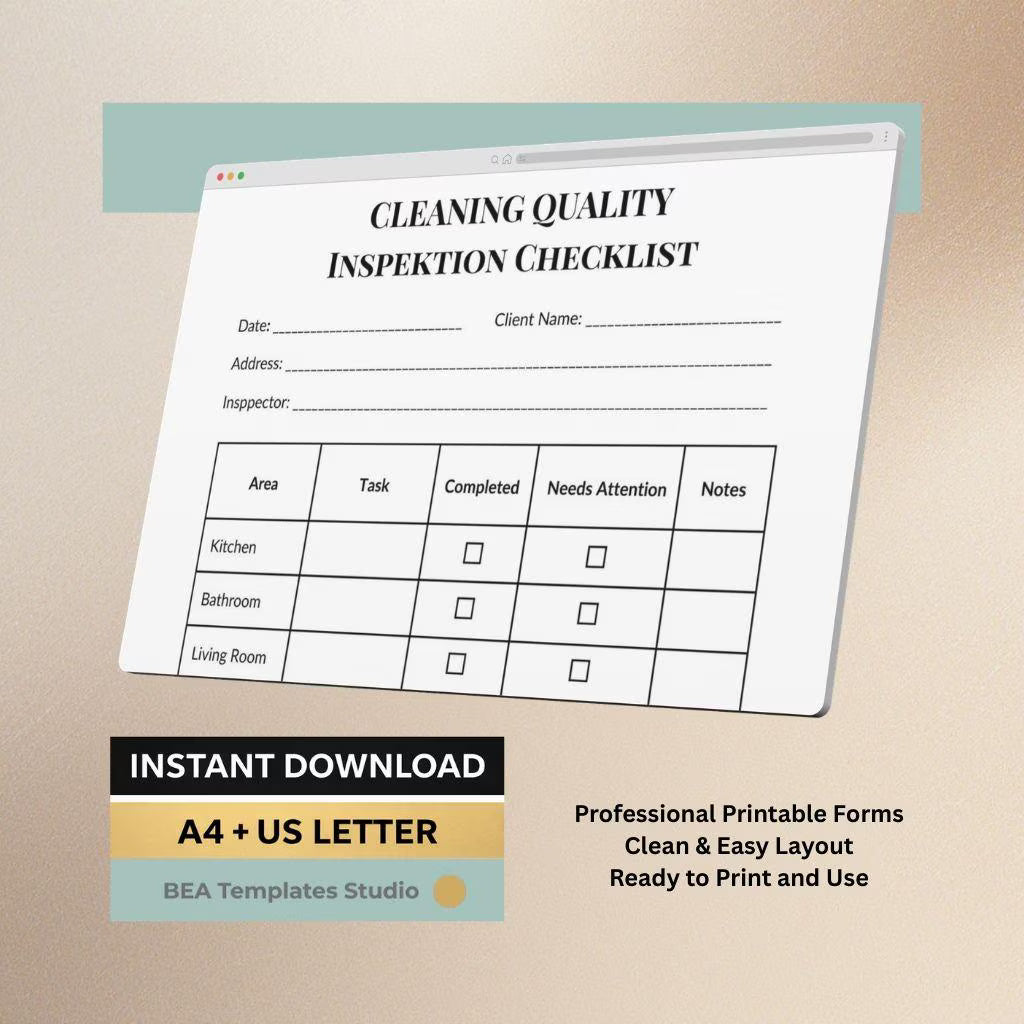 Cleaning Business Forms Bundle, Client Tracker, Job Log (A4 US Letter)
