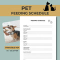 Pet Feeding Schedule Template, Daily Meal Planner, Animal Routine Tracker (PDF Download)