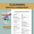 Recurring Cleaning Contract, Service Agreement Template, House & Office Cleaning, Printable PDF