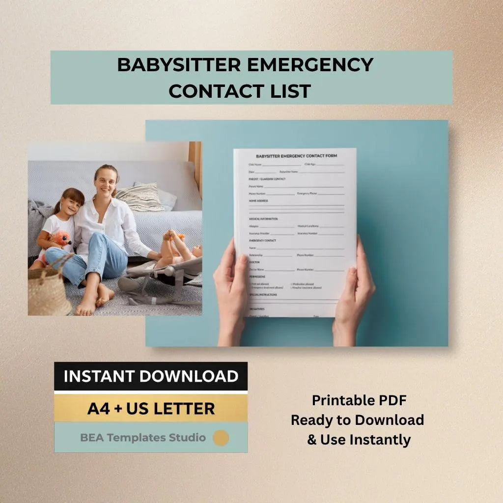 Babysitter Daily Report Printable, Nanny Log Book, Childcare Forms, Babysitting Checklist PDF Bundle
