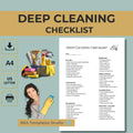 Deep Cleaning Checklist, House Cleaning Schedule, Home Organizer Planner A4 US Letter