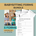 Babysitting Forms Bundle, Nanny Documents, Childcare Templates, Caregiver Organization (Printable PDF)
